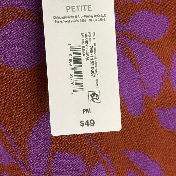 NWT Liz Claiborne Floral V-Neck Button Up Cardigan Sweater Womens Petite Size PM - Picture 7 of 11